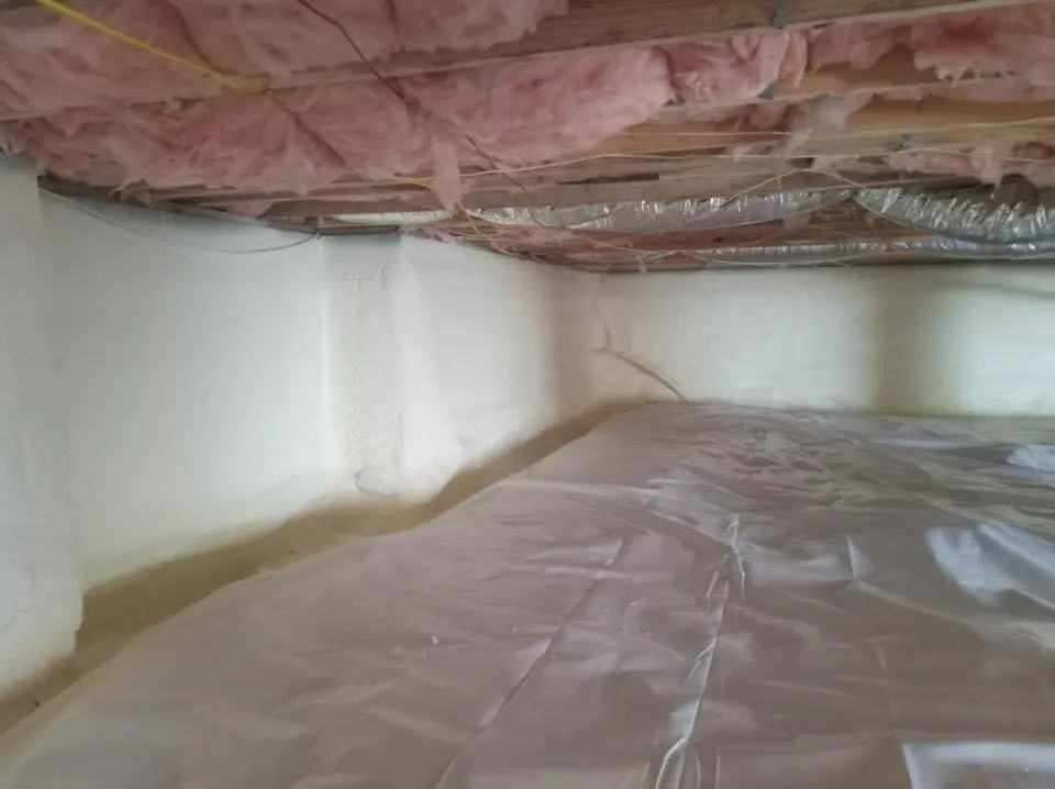 Crawl space encapsulation with closed-cell spray foam for Flat Roof Repair in Moon